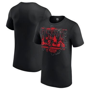 Aperçu du T-shirt avant et arrière de Jey Uso Stranger Things version noir