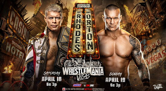 Affiche du match Cody Rhodes vs Randy Orton à WrestleMania 42