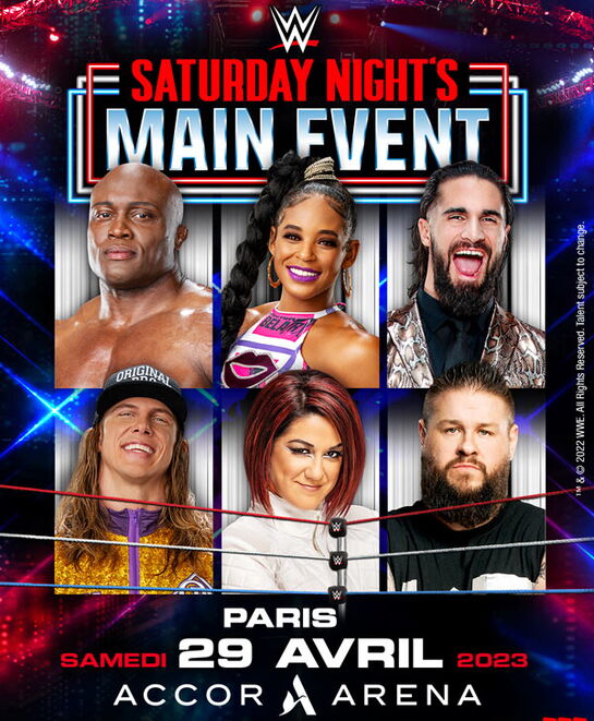 Affiche Saturday nights main event à Paris le 29 avril 2023